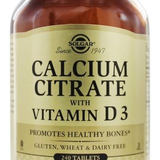 Citrato De Cálcio Com Vitamina D3 - 240 Tablets Solgar