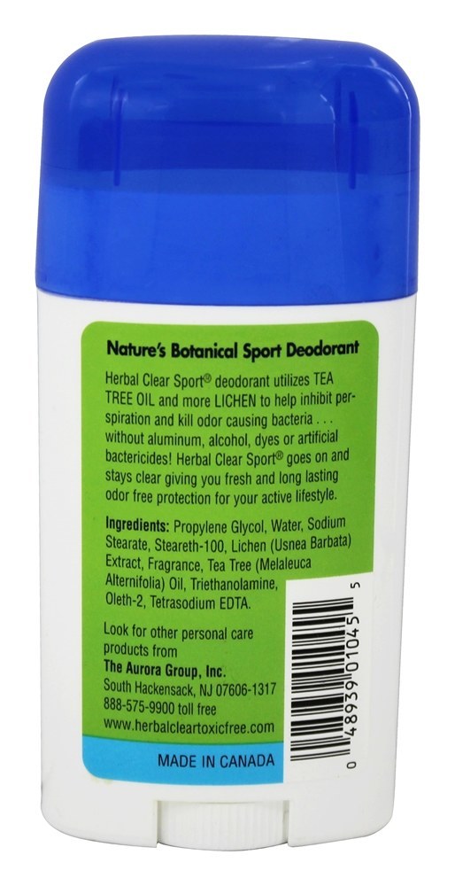 Herbal Clear Vara desodorante esportiva com óleo de e líquen suíço - 1.8 oz. Herbal Clear - Imagem 2