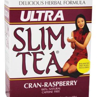 Chá Ultra Slim 100 Natural Sem cafeína Cran-Raspberry - 24 Saquinhos de Chá Hobe Labs