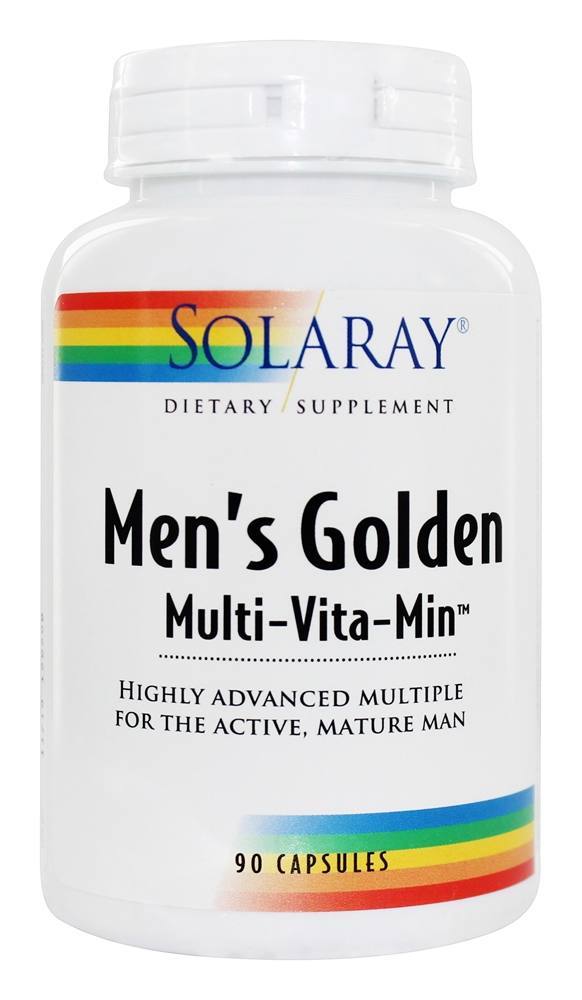 Multi-Vita-Min Dourado Masculino - Cápsulas 90 Solaray