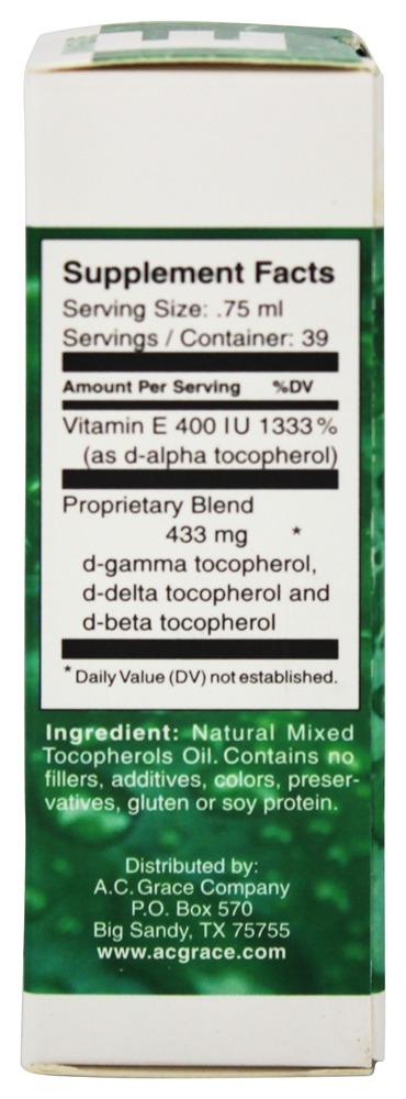 Unique E Óleo Natural De Vitamina E - 1 fl. oz. A.C. Grace - Imagem 2