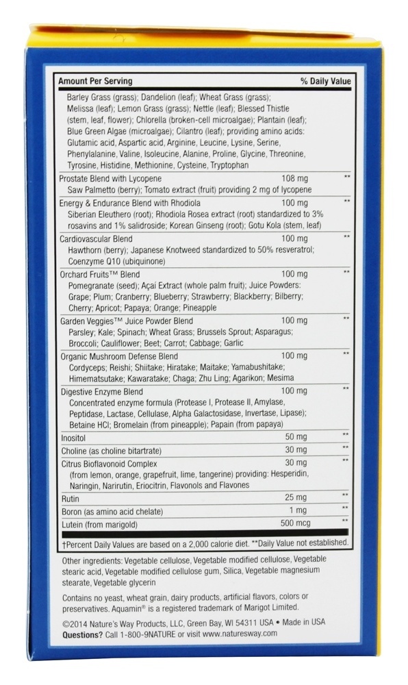Vivo Homens Múltiplas Max Potência - 90 Comprimidos (anteriormente Multi Vitaminas para homens e Nature's Way mineral para alimentos integrais) Nature's Way - Imagem 3
