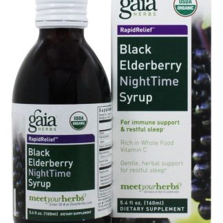 Ajuda Rápida Imune Suporte Black Sabugueiro NightTime Xarope - 5.4 fl. oz. Gaia Herbs