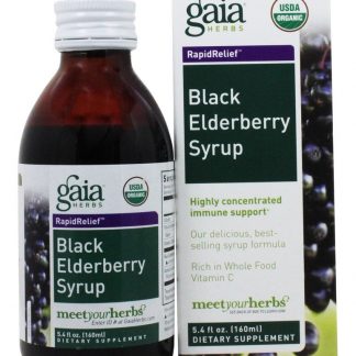 Rápido Alívio Imune Apoiar Preto Sabugueiro Xarope - 5.4 fl. oz. Gaia Herbs