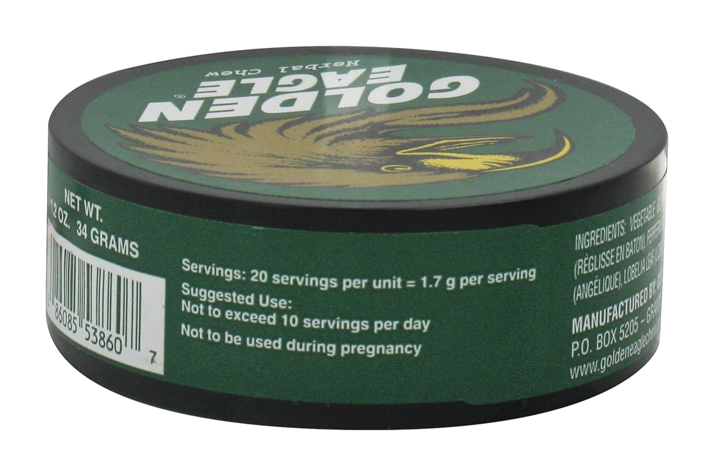 Herbal não-tabaco mastigar wintergreen - 1.2 oz. Golden Eagle - Imagem 3