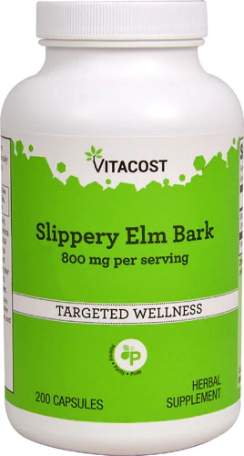 Vitacost Slippery Elm Bark -- 800 mg per serving - 200 Capsules