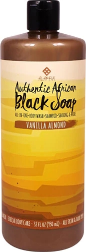Alaffia Authentic African Black Soap Vanilla Almond -- 32 fl oz