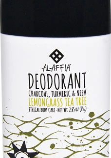Alaffia Deodorant with Charcoal Turmeric & Neem Lemongrass Tea Tree -- 2.65 oz