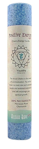 Aloha Bay Chakra Pillar Candle Positive Energy Blue -- 1 Candle