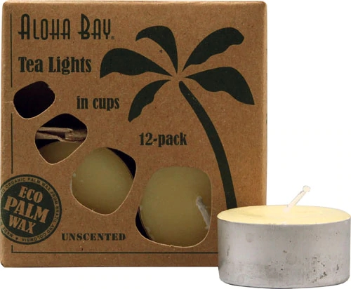 Aloha Bay Tea Lights in Cups Unscented -- 12 Candles