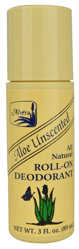 Alvera All Natural Roll-On Deodorant Aloe Unscented -- 3 fl oz