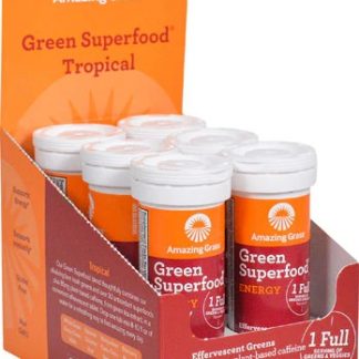 Amazing Grass Green Superfood® Energy Effervescent Greens Tropical -- 6 Tubes 10 Tablets Each