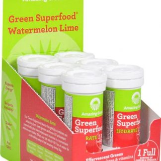 Amazing Grass Green Superfood® Hydrate Effervescent Greens Watermelon Lime -- 6 Tubes 10 Tablets Each