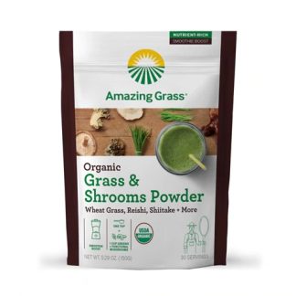 Amazing Grass Organic Grass & Shrooms Powder -- 30 Servings