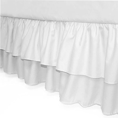 American Baby Company Double Layer Ruffled Crib Skirt, White, for Boys and Girls -- 1 Piece