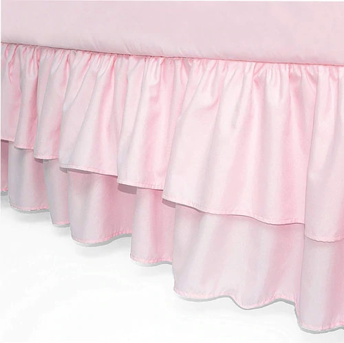 American Baby Double Layer Ruffled Crib Skirt, Pink for Girls -- 1 Piece