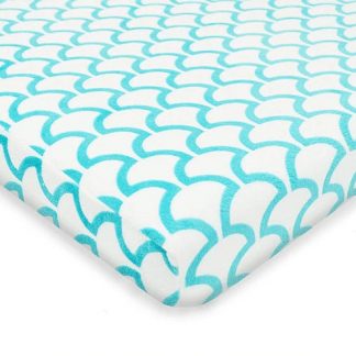 American Baby Heavenly Soft Chenille Playard Sheet Aqua Sea Wave -- 1 Sheet