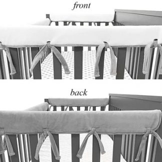 American Baby Heavenly Soft Chenille Reversible Narrow Side Crib Rail Cover - Gray/White -- 2 Pack