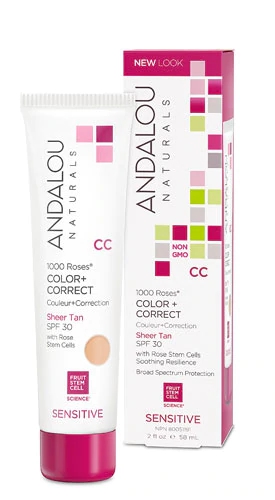 Andalou Naturals 1000 Roses™ CC Color + Correct SPF 30 Sheer Tan -- 2 fl oz