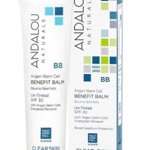 Andalou Naturals Clear Skin Argan Stem Cell BB Benefit Balm Un-Tinted SPF 30 -- 2 fl oz