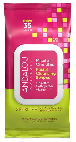 Andalou Naturals Sensitive Micellar One Step Facial Cleansing Swipes -- 35 Wipes