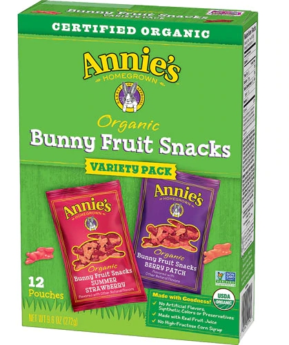 Annie's Homegrown Organic Bunny Fruit Snacks Variety Pack -- 12 Pouches