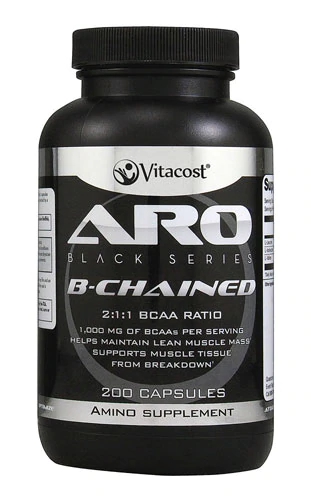 ARO-Vitacost Black Series B-Chained - BCAA - L-Leucine, L-Isoleucine, L-Valine -- 200 Capsules