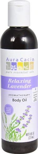 Aura Cacia Aromatherapy Body Oil Relaxing Lavender -- 8 fl oz