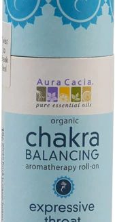 Aura Cacia Chakra Balancing Aromatherapy Roll On Expressive Throat Chamomile & Vanilla -- 0.31 fl oz