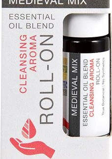 Aura Cacia Essential Oil Blend Cleansing Aroma Roll-On Medieval Mix -- 0.31 fl oz