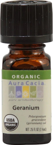 Aura Cacia Organic Pure Aromatherapy Oil Geranium -- 0.25 fl oz