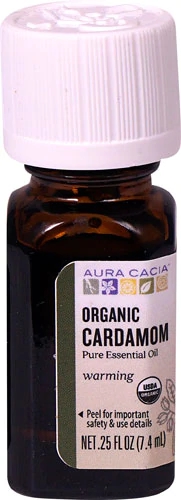 Aura Cacia Organic Pure Essential Oil Cardamom -- 0.25 fl oz