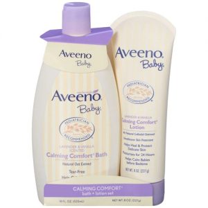 Aveeno Baby Calming Comfort Bath + Lotion Set - Lavender & Vanilla -- 2 Pack