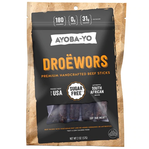 Ayoba-Yo Droewors Beef Air-Dried Sticks -- 2 oz
