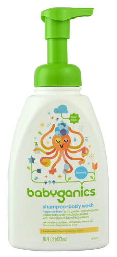 Babyganics Shampoo plus Bodywash Fragrance Free -- 16 fl oz