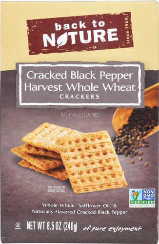 Back To Nature Harvest Whole Wheat Crackers Cracked Pepper -- 8.5 oz