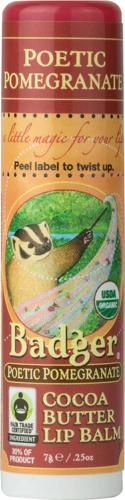 Badger Organic Cocoa Butter Lip Balm Poetic Pomegranate -- 0.25 oz