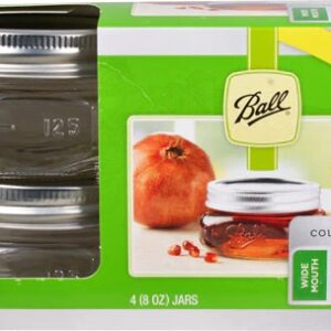Ball Wide Mouth 8 oz. - Half Pint Mason Jars Elite Collection Design Series -- 4 Jars