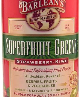 Barlean's Superfruit Greens Powder Formula Strawberry Kiwi -- 9.52 oz