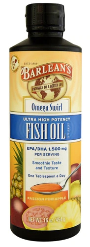 Barlean's Ultra High Potency Fish Oil Omega Swirl Passion Pineapple -- 1500 mg - 16 fl oz