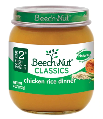 Beech-Nut Classics Jar Stage 2 Chicken Rice Dinner -- 4 oz Each / Pack of 10