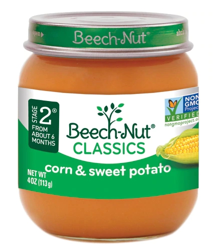 Beech-Nut Classics Jar Stage 2 Corn & Sweet Potato -- 4 oz Each / Pack of 10