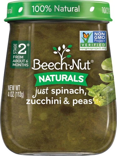 Beech-Nut Naturals Stage 2 Spinach, Zucchini & Peas -- 4 oz Each / Pack of 10