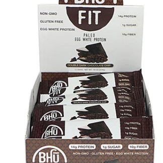 BHU Fit Paleo Egg White Protein Bar Double Dark Chocolate Chip -- 12 Bars