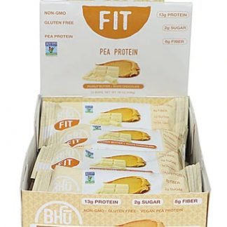 BHU Fit Vegan Pea Protein Bar Peanut Butter & White Chocolate -- 12 Bars