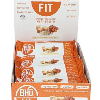 BHU Primal Grass-Fed Whey Protein Bar Salted Caramel & Pecan -- 12 Bars