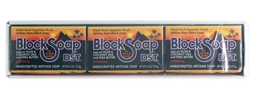 Block Soap Bar Black Rock Egyptian Musk -- 3 Pack