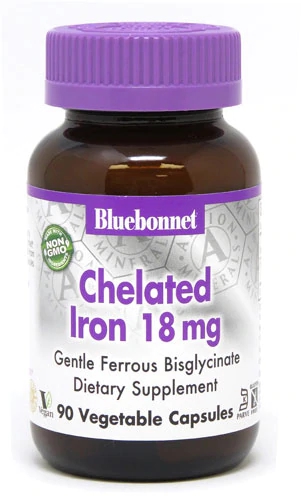 Bluebonnet Nutrition Albion® Chelated Iron -- 18 mg - 90 Vegetable Capsules