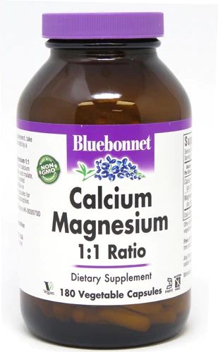 Bluebonnet Nutrition Calcium Magnesium 1:1 Ratio -- 180 Vegetable Capsules