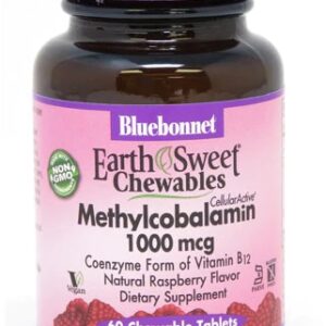 Bluebonnet Nutrition EarthSweet® Chewables Methylcobalamin Vitamin B12 Natural Raspberry -- 60 Chewable Tablets